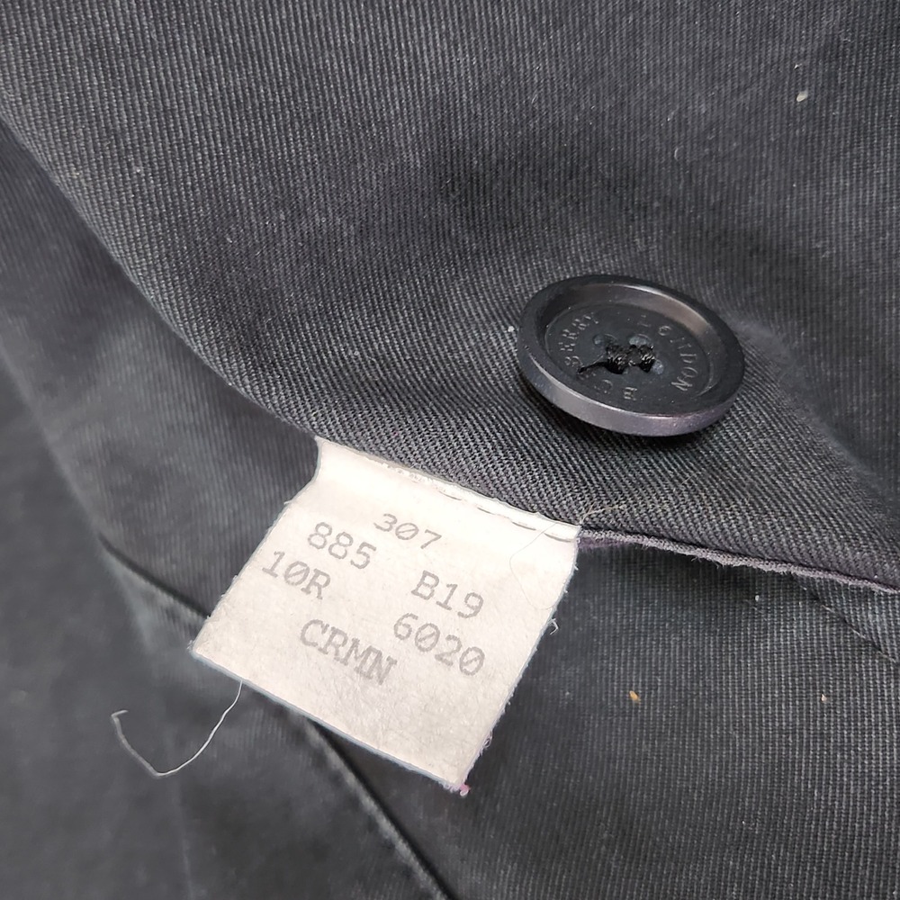 Vintage Burberry London Black Hooded Trench Coat Nova Check Lining Cotton Jacket - Picture 10 of 12